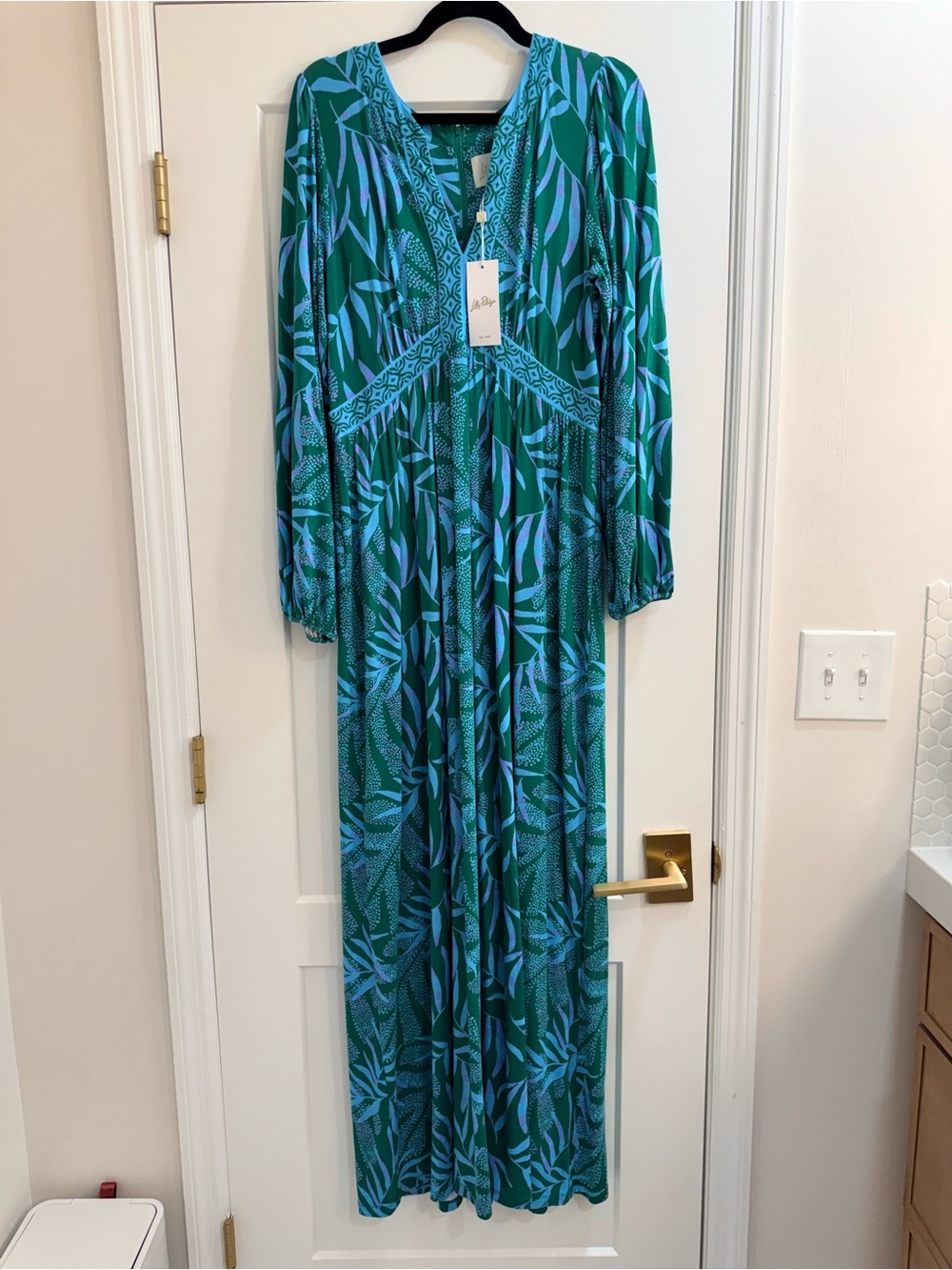 NWT! Lilly Pulitzer WEXLEE Maxi Dress FIDDLE LEAF GREEN ITS A JUNGLE OUT THERE - Picture 6 of 10